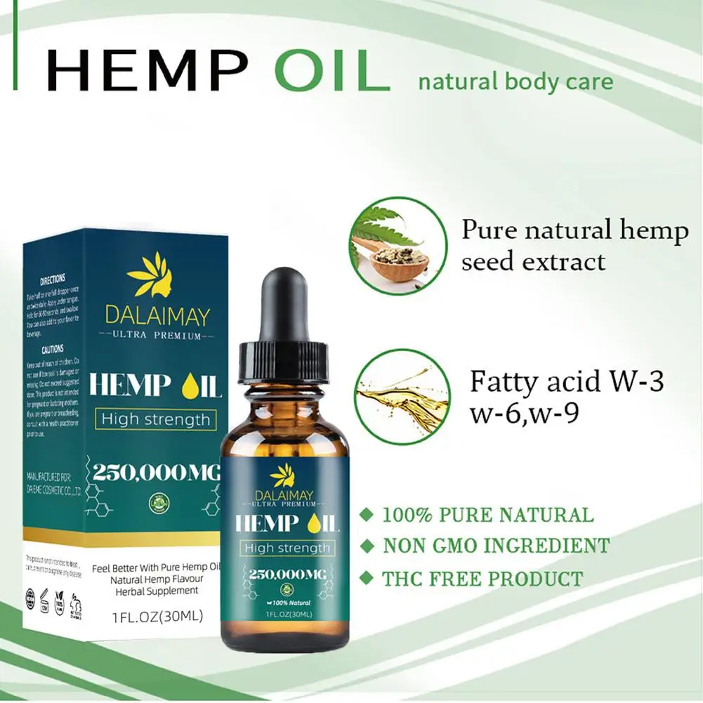 Natural Organic Hemp Seed Oil Essential Oil Extract For Anxiety & Stress Relief Improve Sleep Soothing Fatigue Body Massage Oil-4