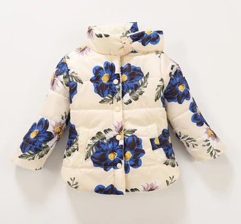 

Girls Coat Children's Clothing Winter New Girls Flowers Thick Plush Cotton Coat Children's Clothing Kids Cute Coat