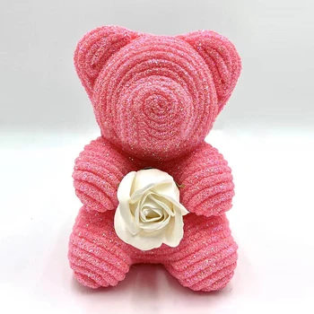 

20cm Shining Artificial Diamond Bear Teddy Bear Rose Flower Teddi Decoration Wedding Anniversary Valentine's Day Birthday Gift