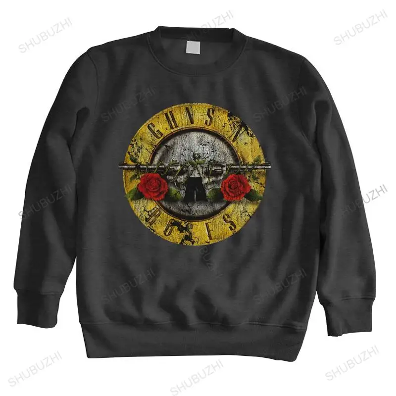 Толстовка мужская тонкая уличная одежда худи с логотипом Guns N Roses черная