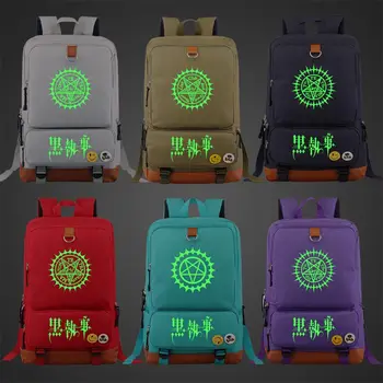 

Green Luminous Anmie Cartoon Black Butler Boy Girl Book School Bag Women Bagpack Teenagers Schoolbags Men Student Backpack