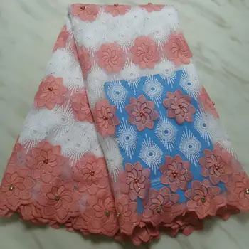 

Peach White African Lace Fabric 2020 Embroidered Nigerian Wedding Lace Fabric High Quality French Tulle Lace Fabric Beads Stones
