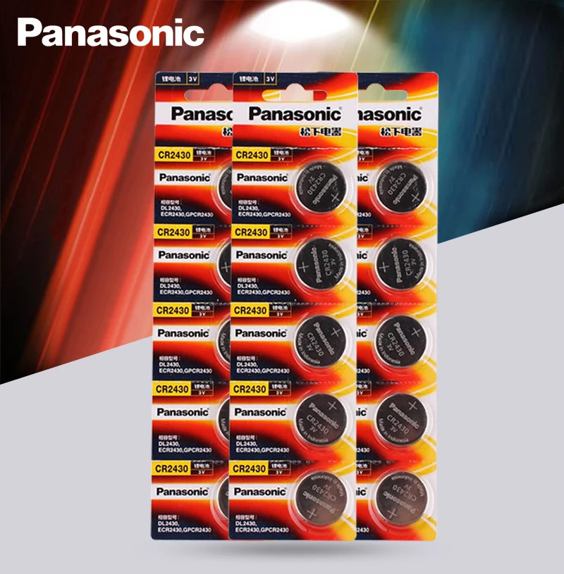15pcs Original Panasonic CR2430 CR 2430 3V Lithium Button Cell Battery