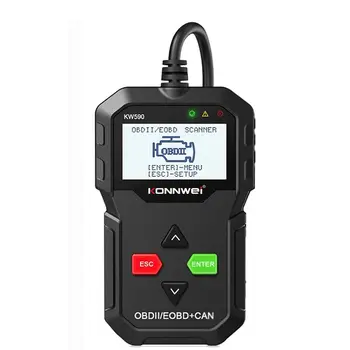 

KW590 OBDII/EOBD Scanner Car Code Reader Car Diagnostic Scan Tool With Easy-to-Read LCD Display Portable Bag