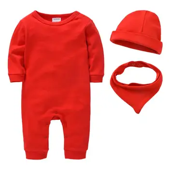 

Newborn Boys Baby Rompers Bibs Hats Jumpsuit Long Sleeve Cotton Pajamas 0-18M Infant Boys Onesies One Piece Toddler Girl Overall