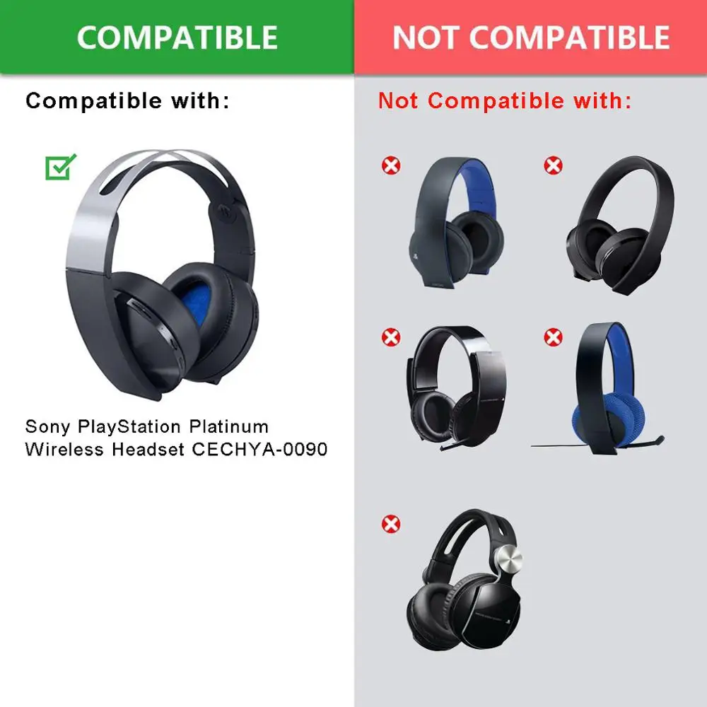 Replacement cushion ear pads for SONY PlayStation PS4 Platinum CECHYA 0090 Wireless Headset