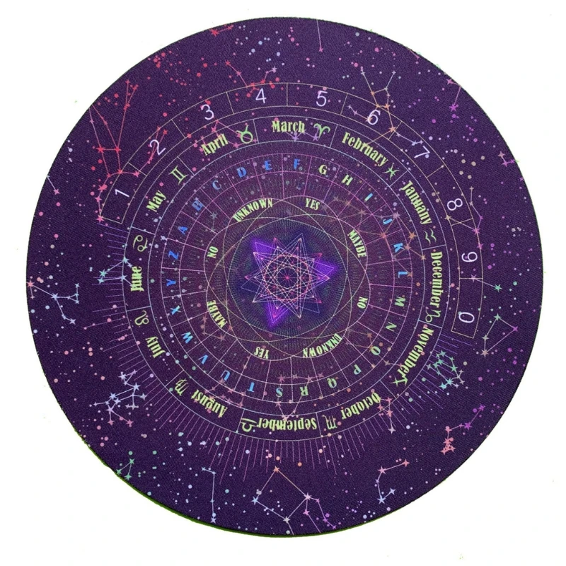 Round Pendulum Divination Tablecloth Tarots Card Pad Runes Altar Table Cloth Constellation Magic Board Game Rubber Pad