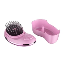 Travel Portable Straight Hair Comb, Battery Installation Removable Negative Ion Vibration Massage Comb, Anti-Static Does Not Hur Travel Portable Straight Hair Comb, Battery Installation Removable Negative Ion Vibration Massage Comb, Anti-Static Does Not Hur
