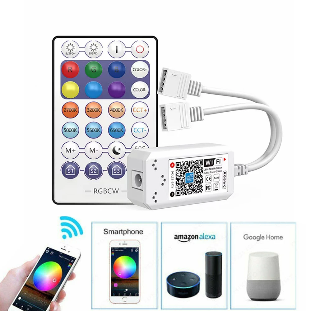 Dc5v 12v 24v Wifi Rgb Cct Led Strip Light Controller Apple Siri Voice Smart Life Smart Control For Google - Rgb Controler - AliExpress