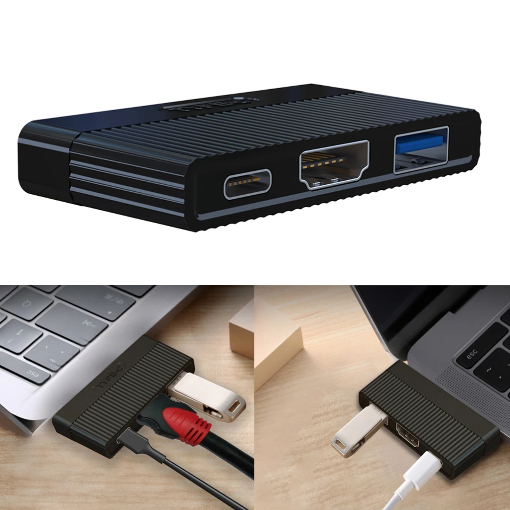 3 в 1 док-станция для ноутбука usb-хаб type C USB 3,1-USB-C 4K HDMI USB 3,0 кабель-адаптер для Macbook Pro