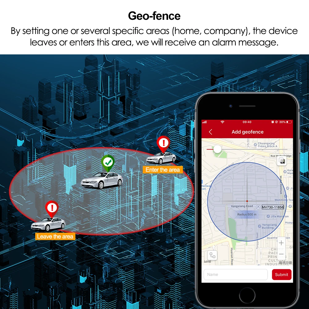 Compact GPS Tracker with Tow Alert and ACC Detection