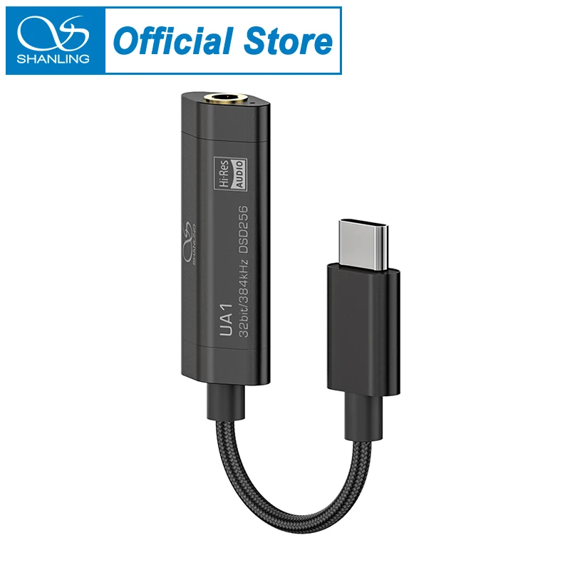 SHANLING UA1 Hi-Res ES9218P USB DAC AMP Adapters Audio Cable PCM 32/384 DSD256 for Type C Android Windows
