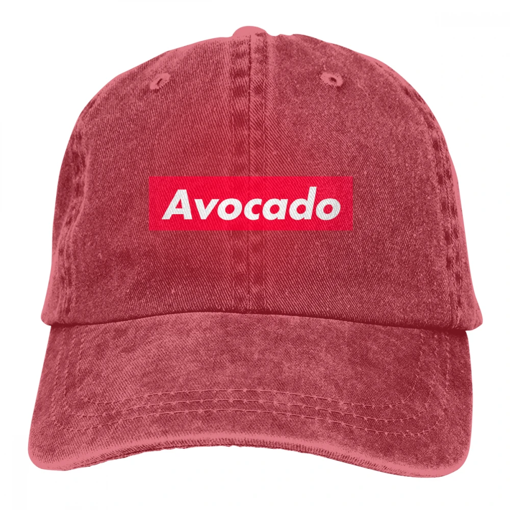 Авокадо красная коробка стиль Casquette черный унисекс Мужские Женские джинсовые бейсболка с ремешком кепки Регулируемый Гольф папа шляпа