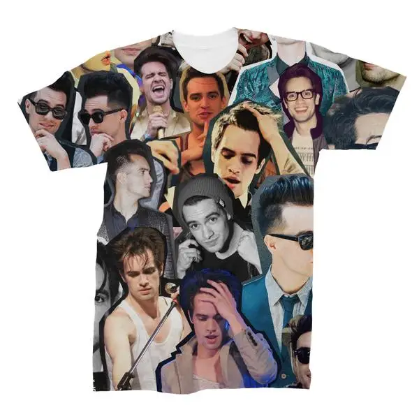 Футболка с коллажем Brendon Urie Panic! At The Disco Harajuku футболка известного бренда | Мужская