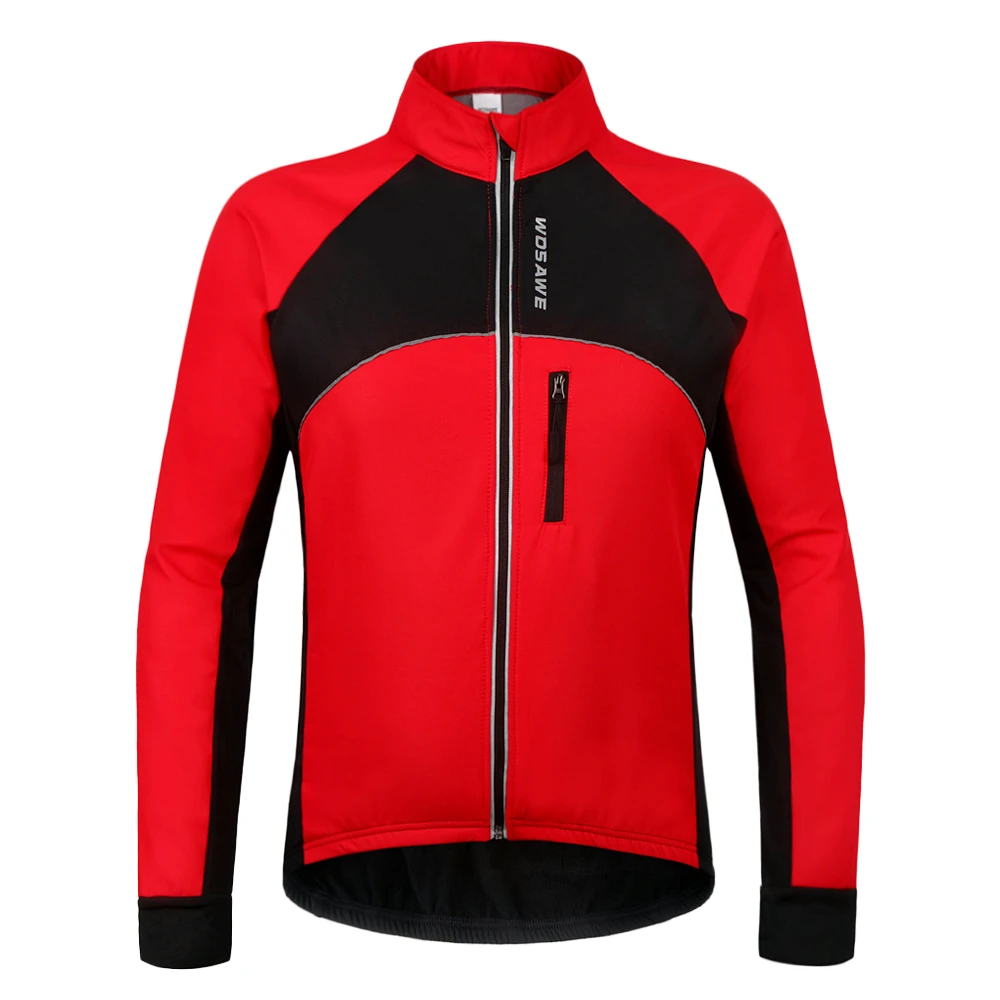 WOSAWE Флисовая теплая велосипедная Куртка зимняя теплая MTB велосипедная Джерси Светоотражающая велосипедная ветрозащитная ветровка пальто - Цвет: BC254-R