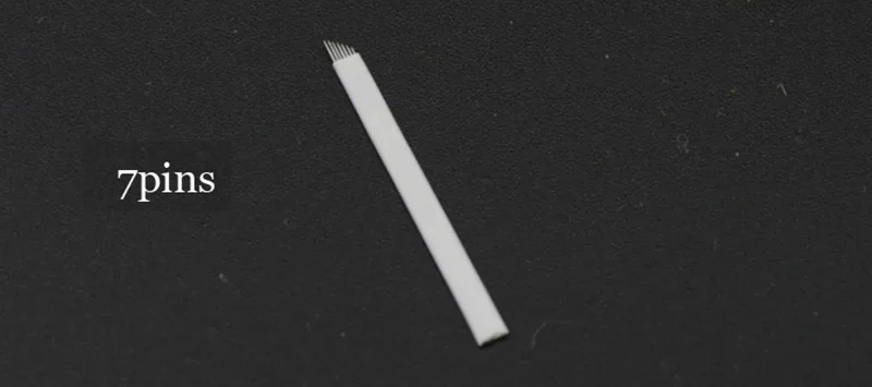 100 шт. Laminas Agulha микроблейдинг tebori 7 Pin Flex лезвия, иглы для татуажа для 3D вышивки Перманентный макияж бровей ручка поставка