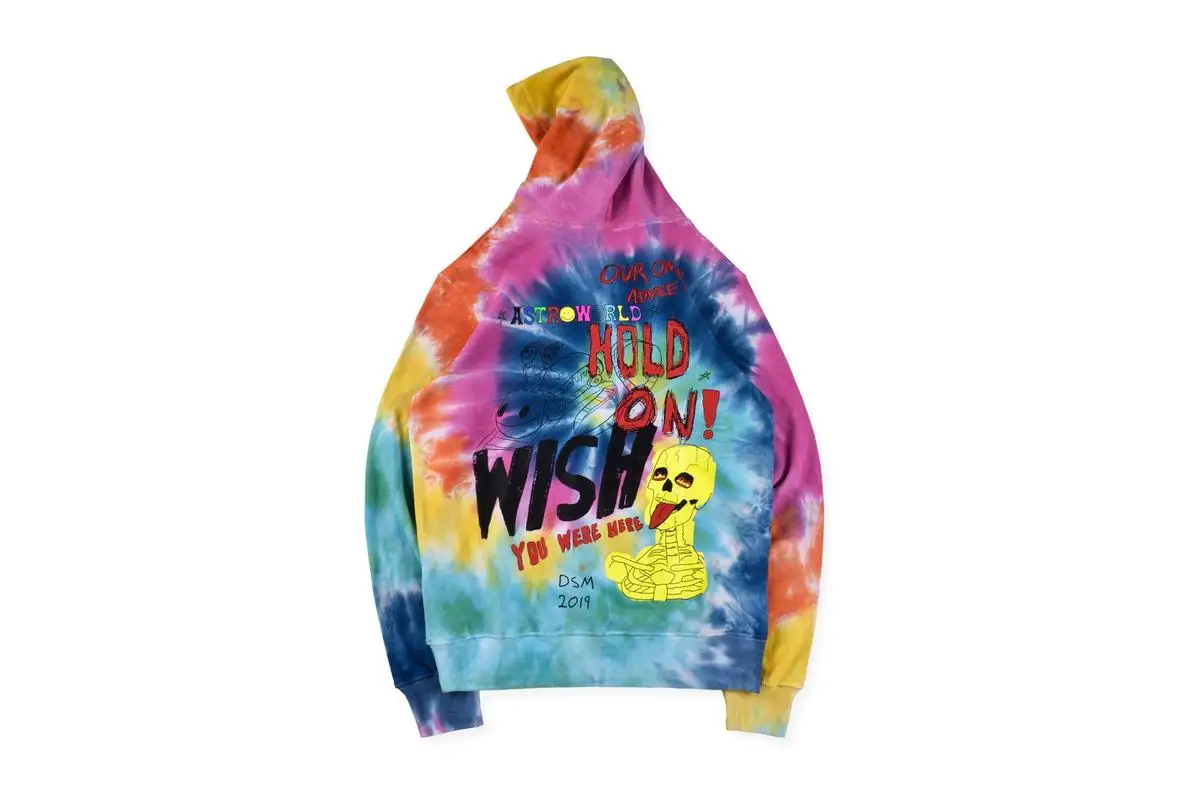 С изображением Трэвиса Скотта astroworld толстовки tie-dye майки с граффити kanye west хип хоп астромир с изображением Трэвиса Скотта пуловер для мужчин и женщин