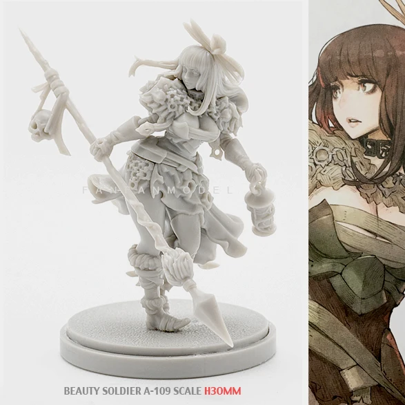 

30MM Resin Kits KD Beauty Soldier goddess self-assembled A-109