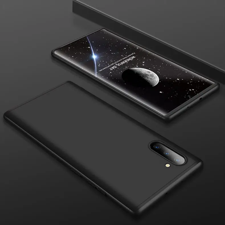 Black Чехол для samsung note 10 plus, защитный чехол для samsung Galaxy note 9 10, чехол, роскошный, 360, полный корпус, жесткий, матовый, PC - Цвет: Black