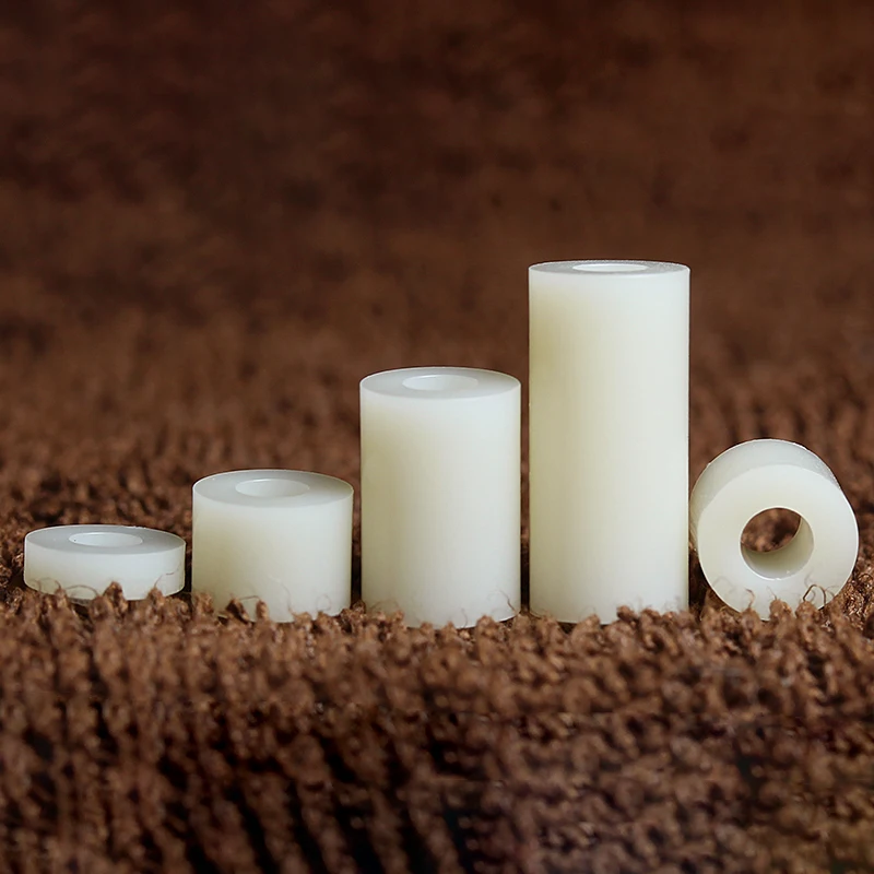 White Round Nylon threadless Plastic Spacer ABS Hollow Standoff Washer Non Threaded PCB Board