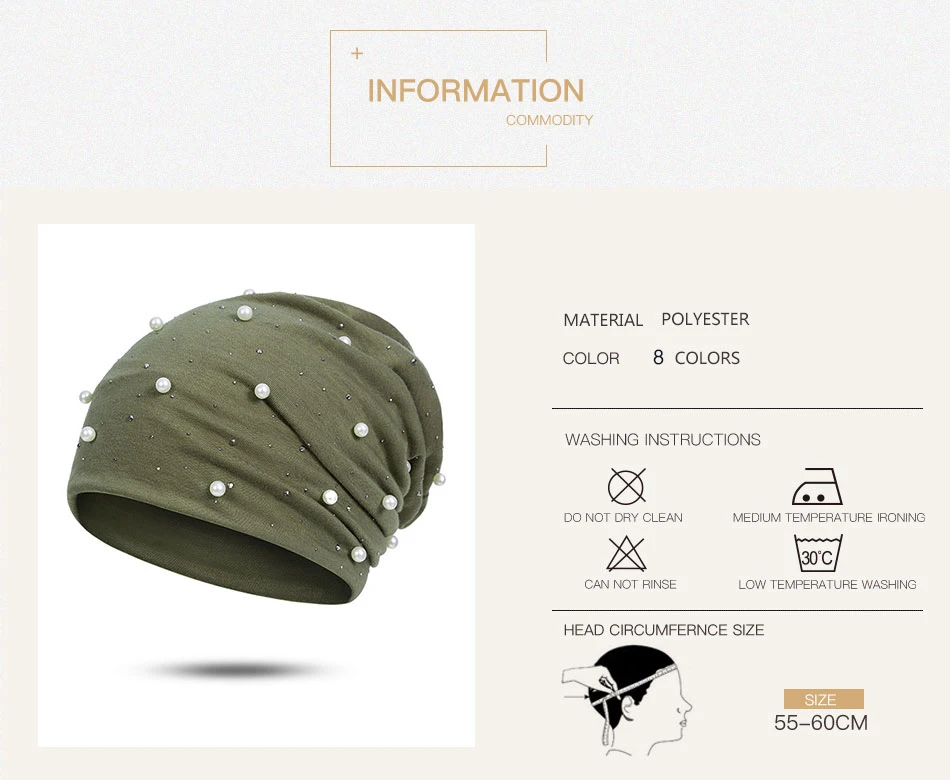Evrfelan, модная зимняя женская шапка с жемчугом, одноцветная, Skullies Beanies, женские зимние шапки, мягкие теплые хлопковые шапки для девушек