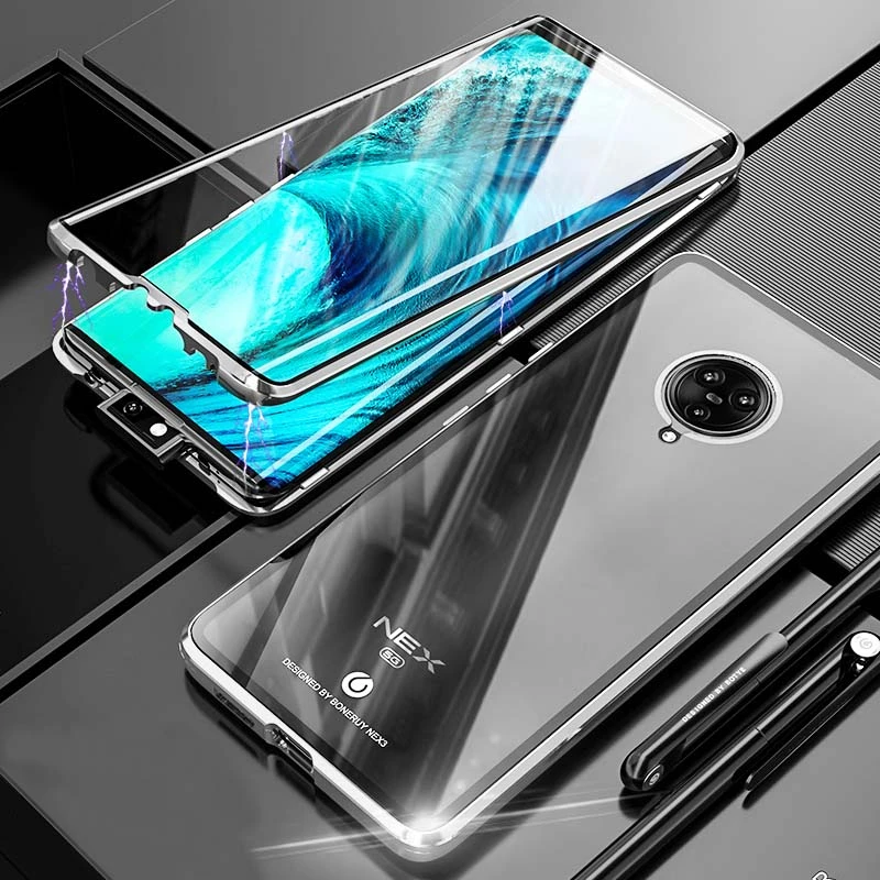 360 Полный чехол Магнитный чехол для телефона для ViVo X20 X21 X23 X27 V15 IQOO Pro Nex 2 3 Y85 металлический флип-чехол s противоударный чехол - Цвет: Silver