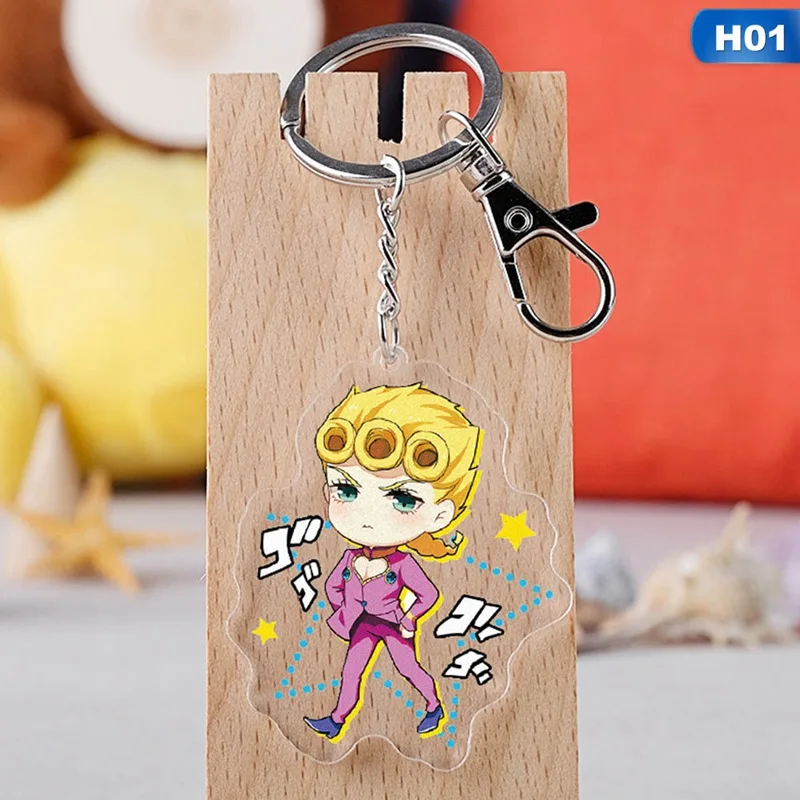 H01 Аниме JOJO невероятное приключение акриловый брелок симпатичный кулон, кольцо для ключей - Цвет: H01