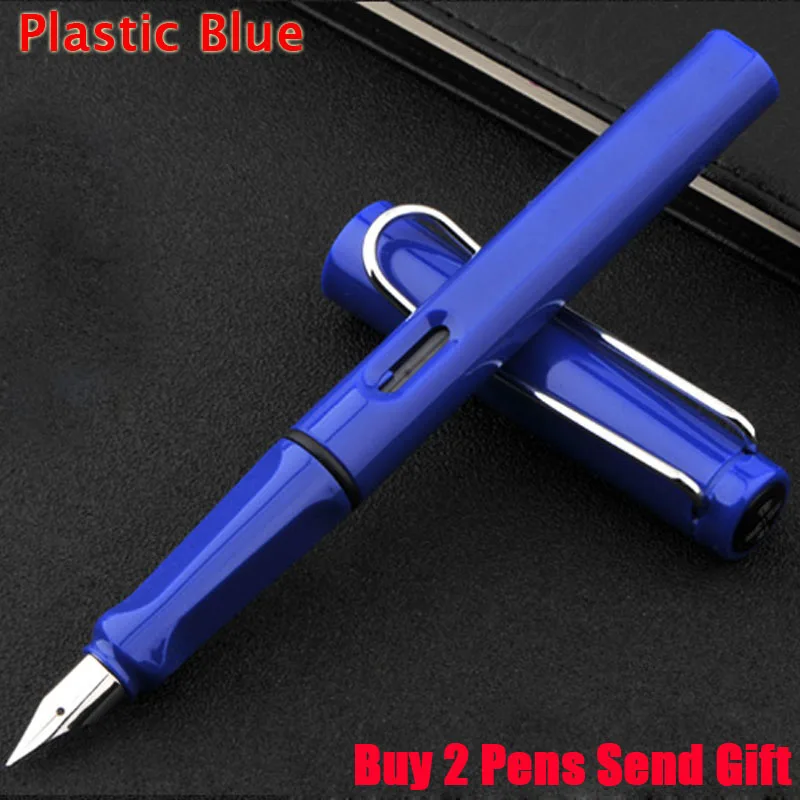 Plastic Blue Брендовая деловая авторучка Al Star, Офисная авторучка с металлическими чернилами, Студенческая ручка, купить 2 ручки, отправить подарок - Цвет: Plastic Blue