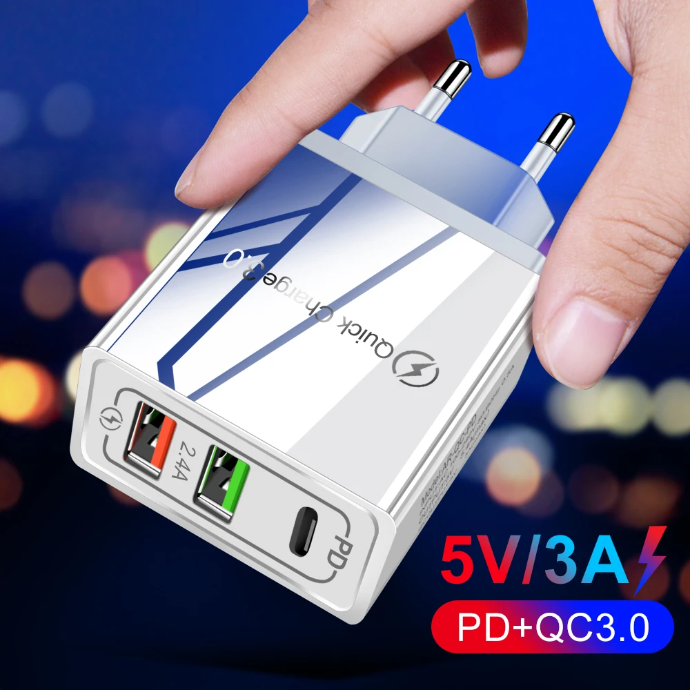 Carga rápida 3.0 pd usb carregador universal 30w usb tipo c carregador rápido adaptador de energia para iphone 12 8 plus xiaomi telefone ipad|Carregadores de celular| -