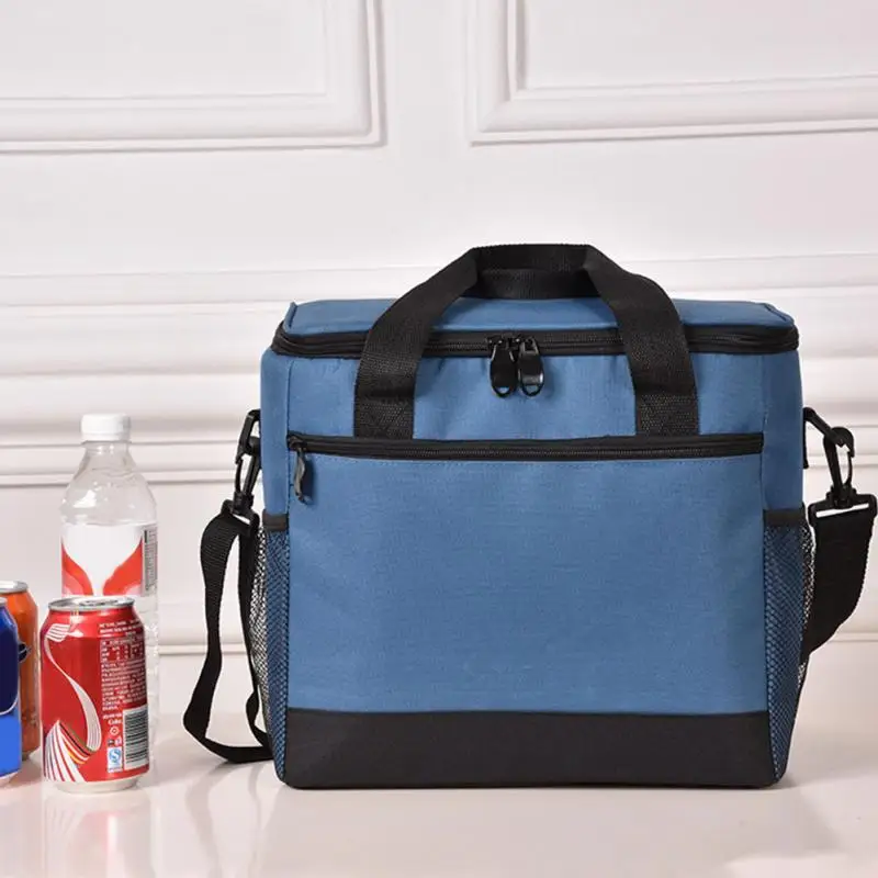 17L Reusable Cooler Bag with Strap Picnic Outdoor Activities Hot and Cold Insulated Lunch Bag Large Capacity Camping BBQ Cooler