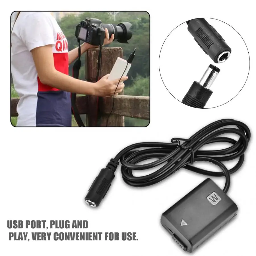 NP-FW50 USB Dummy Battery Adapter Full Decode with Cable for Sony A6300 A5000 NEX-5N ILDC cameras For Alpha | Электроника