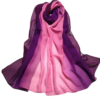 

2020 Spring Scarves Gradient Fashion Chiffon Scarf Lady Gradient Color Long Wrap Shawl Scarves Women Chiffon #YL5