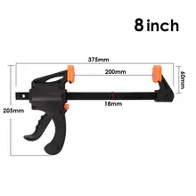 Practical Spring Clamp Black Hand Tools Diy Household Plastic+ Steel Carpentry Clamps Durable F Shape Handmade Grip durable diy plastic steel hand grip rail mount set for ak guns imitation guns black 4 pcs