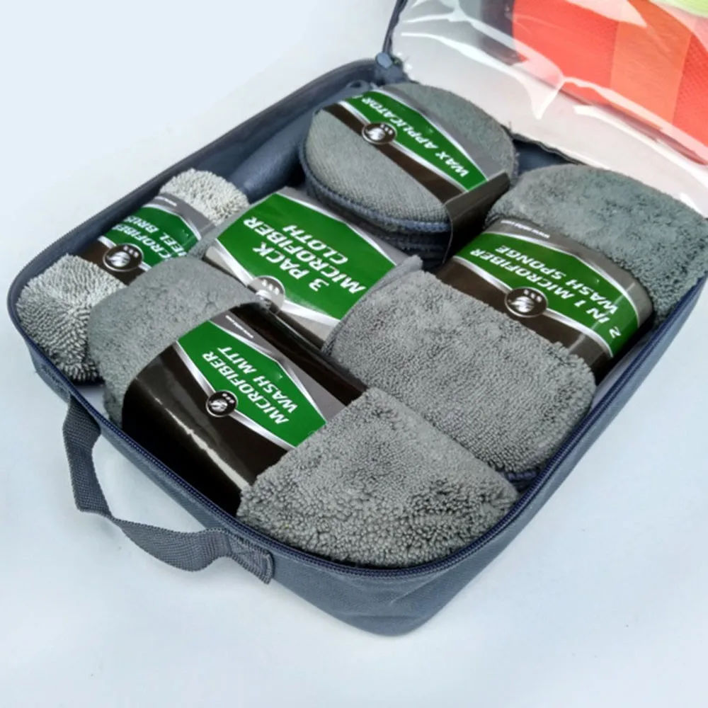 

5Pieces Car CleanTool Kit Polyester Nylon Detailing Washing Sponge Drying Cloth 280GSM Brush Window Care Sets Kitchen Furnitur