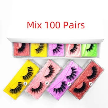 

VKME Wholesale Eyelashes 20/30/40/50/100pcs 3D Mink lashes Beauty Makeup Natural Mink Eyelashes Makeup False Lasheslash vendors
