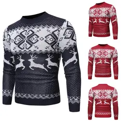 MoneRffi мужской свитер пуловеры мужские Pull Homme 2019 Рождественский свитер Осенние повседневные облегающие Трикотажные мужские свитера с