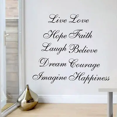 Сделай сам с буквенным принтом люби живи смейся Лестницы Wall Art Стикеры s Цитата