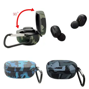 

Silicone Protective Cover Camouflage Case with Carabiner for Redmi Airdots Kit