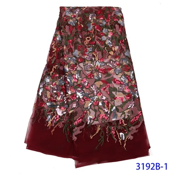

NIAI Sequins Lace Fabric African Lace Fabric 2020 High Quality Lace French Nigerian Tulle Lace Fabrics For Wedding XY3192B-1