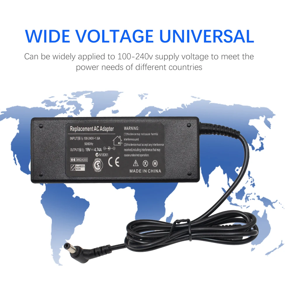 Блок питания 19v 4.74A 90 Вт AC/DC адаптер замена для Visio E320VP M261VP ADP-90CD AB 0713C1990 светодиодный ЖК-шлюз W322 W340 W350