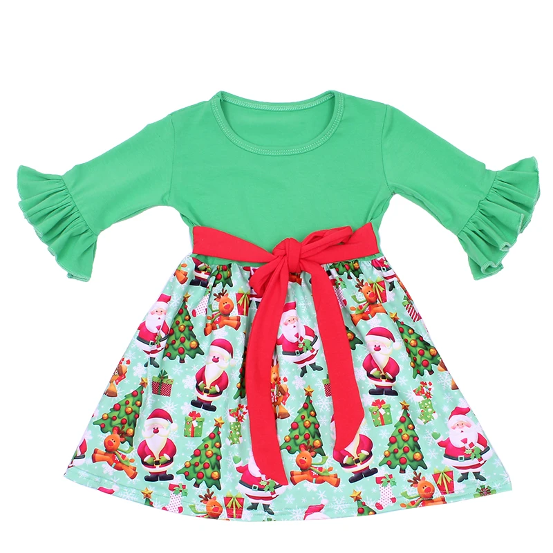 baby girl green christmas dress