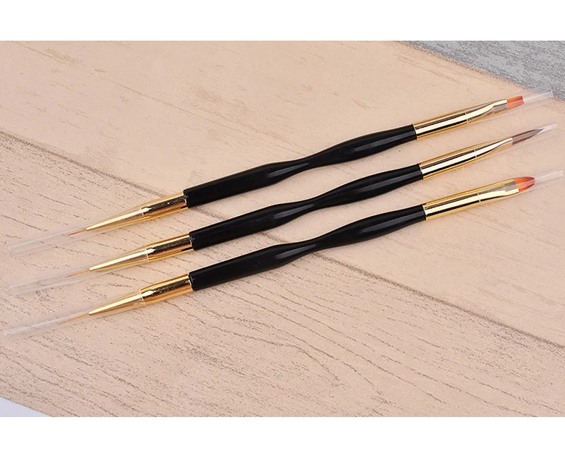 1 шт. черная медная ручка для дизайна ногтей кисти для рисования карандашная ручка для гелевого лака двойная головка инструменты для раскрашивания ногтей