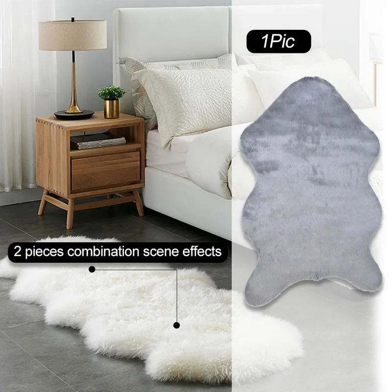 1pc Soft Imitation Wool Sofa Cushion Rug Non-Slip Whole Sheepskin Bay Window Living Room Bedroom Blanket Carpet Cushion M/L