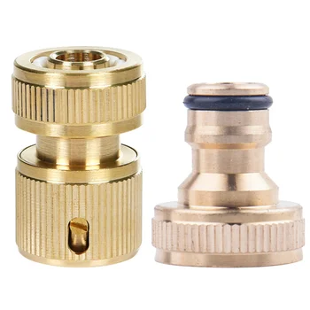 

8PCS/Set Brass Quick Connector Garden Hose Fitting Garden Hose Water Hose Connectors 1/2 Inch External Thread Female and 3/4 Int