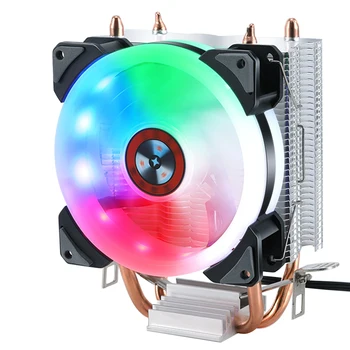 

Dustproof Heat Dissipation Durable CPU Cooler Fan Night Double Aperture Easy Install Computer Practical Flashing Led Low Noise