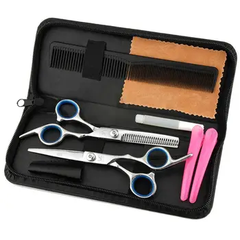 

6.0 Inch 7Pcs/ Set Professional Hairdressing Scissors Hair Barber Scissors Set Cutting Shears Thinning Scissors Haircut