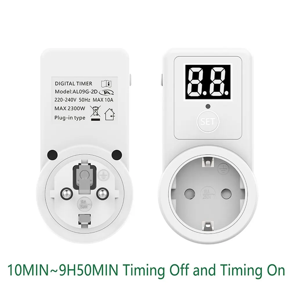 EU Electronic Digital Countdown Switch Universal Timing Socket Mechanical Two Digit Display Kitchen Timer