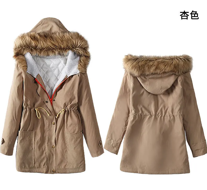 

2018 Autumn And Winter Fashion Europe And America New Style Thick Cotton Coat Slim Fit Versatile WOMEN'S Dress Fur Collar Cool L