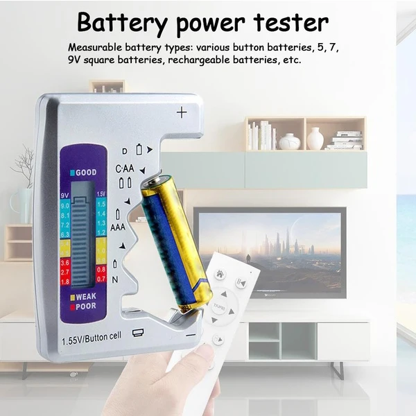 Small Universal Engine Analyzer Plastic Multipurpose Button Cell LCD Display Household Battery Test Tool Digital Durable Tester