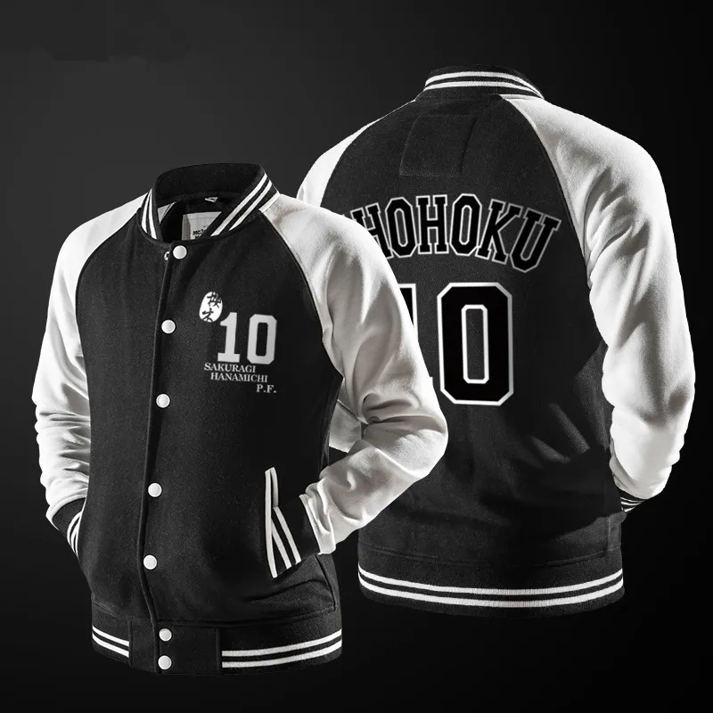 Anime Suramu Danku Shohoku Basketball Jersey Cosplay Jacket Hanamichi Sakuragi Fleece Coat Casual Baseball Jackets Sweatshirts